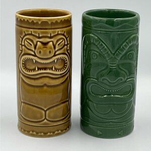 Vintage Ceramic Accoutrements Tiki Mug Cups Glazed